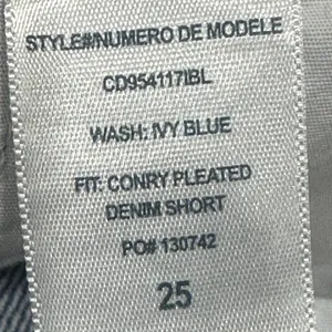 Alice + Olivia Conry Pleated Denim Shorts Ivy Blue Cotton‎ High Waist Cuffed 25 thumbnail 9