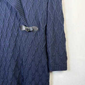 Calvin Klein Black cable knit Sweater Dress Women’s XL wrap lagenlook cottage thumbnail 3