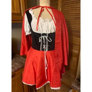 Women's SAMLL Little Red Riding Hood Halloween Costume Cosplay Story Outfit thumbnail 6