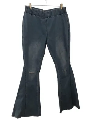 High waisted Distressed flare jeans Blue Size XL thumbnail 4