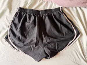 Nike Black Women's Athletic Shorts with Light Pink Trim thumbnail 2