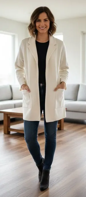 J. Crew 365 Open-Front Long Cardigan 30% merino wool sweater thumbnail 1