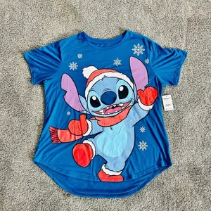 NEW Disney Stitch Blue Christmas T-shirt size 3XL thumbnail 4
