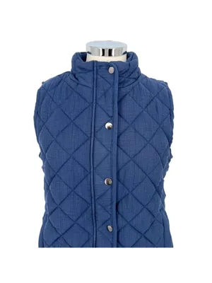 Market & Spruce Diamond Quilted Vest Navy Blue Size Small NWT Classic Preppy thumbnail 2