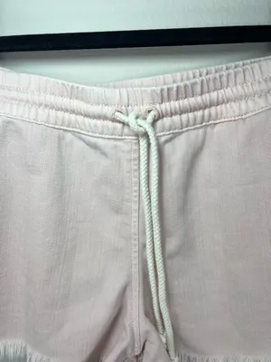 Aerie Pull-On Raw Hem Shorts Pale Pink Pockets Beachy Coastal Vacation Sz Medium thumbnail 2