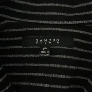 Sandro Studio blazer jacket black striped stretchy buttons petite medium‎ chic thumbnail 6