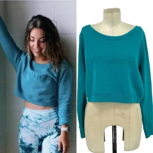 Balance‎ Athletica The Essence Cropped Sweatshirt Marine Teal Size Medium thumbnail 2