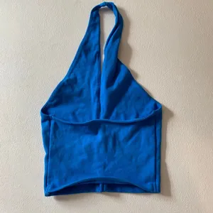 Zara Blue Halter Top Size Small Plunge Neck Y2K Going Out Top thumbnail 3
