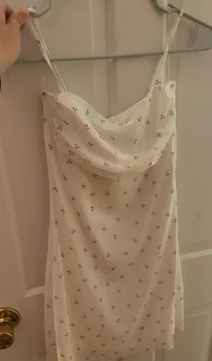 Cherry Mini Dress White Size M thumbnail 1