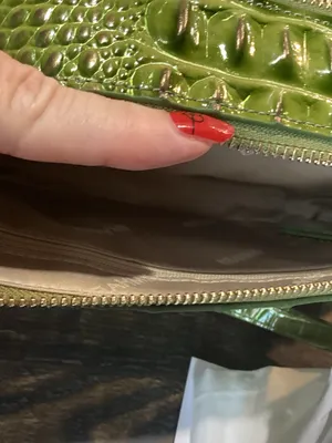 Brahmin Danica Olive Green Melbourne Ombre Croc-Embossed Leather Crossbody Bag thumbnail 7