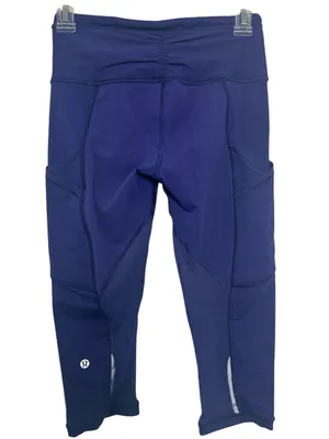 Lululemon HIT IT Purple Athletic Cropped Leggings with Side Pockets thumbnail 2