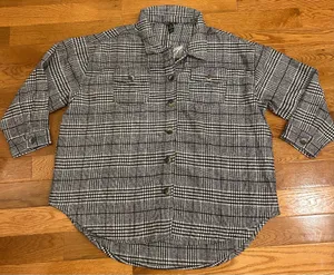 Millenium Plus Size 3X Autumn Essential Black & White Plaid Button thumbnail 1