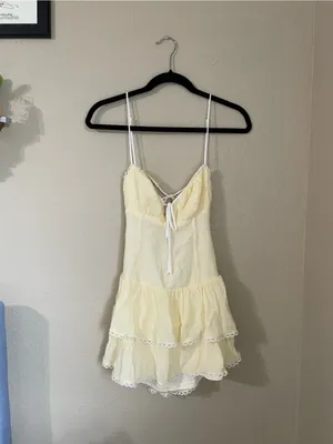 Beverly and Beck Nothing Else Matters Mini Dress Size S Light Yellow thumbnail 3