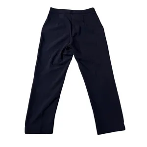 H&M Navy Tailored Ankle Pants 10 Gold Button Preppy Workwear thumbnail 3
