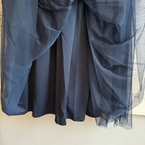 Maya Deluxe Halter Dark‎ Blue Sequin Top Tulip Skirt Midi Sleeveless Prom Dress thumbnail 6