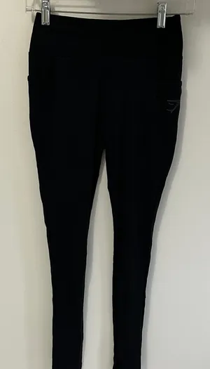 Gymshark Black Ruched Butt Pocket Leggings thumbnail 1