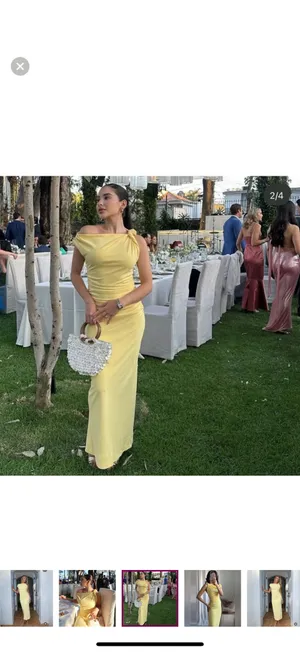 Zara butter Yellow Backless Halter maxi Dress holiday evening wedding thumbnail 18