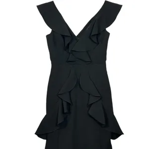 Gianni Bini nwt black ruffle maxi formal dress XS 0 thumbnail 3