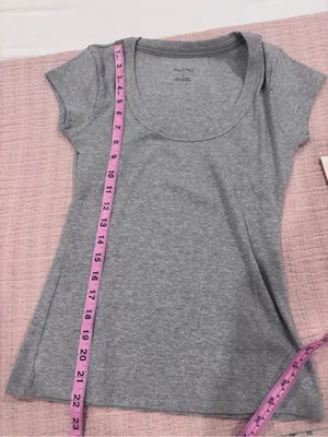 Anthropologie Heather Gray Ribbed Scoop Neck Tee size Small NWT thumbnail 8