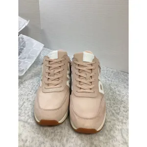 DKNY Oaks Logo Lace Up Sneakers Pale Blush Pink Faux‎ Suede Nylon Womens 11 thumbnail 2