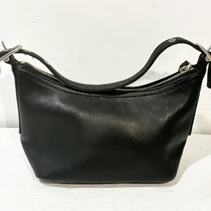 Y2K Coach Hobo Sleek #9844 Mini Demi Black Leather Baguette Hand Bag‎ PURSE thumbnail 5