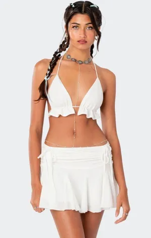 Edikted Keoni Ruffle Triangle Bra Top thumbnail 1