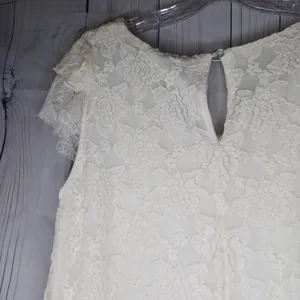 Umgee Bohemian Chic V-Neck Cottagecore Lace Mini Dress in Cream NWT thumbnail 12