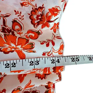 A loves A Orange Floral Ruffled Tiered Midi Lined Skirt SM Coquette Cottage Boho thumbnail 8