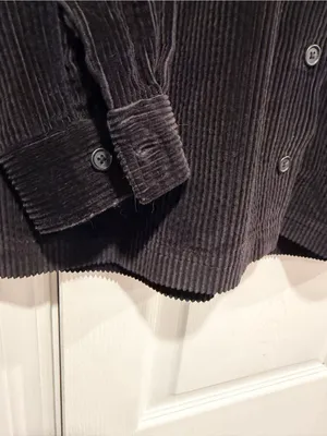 L.L.Bean Size M Petite Black Corduroy Cotton Button Front Shirt Jacket Shacket thumbnail 3