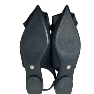 Zara Straple Flat‎ Shoes with Flowers Black Satin Rosette Size 36 US 5 thumbnail 7