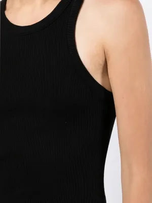 AGOLDE Bailey Black ORGANIC COTTON Ribbed Knit Tank Top Sleeveless stretchy Sm thumbnail 5