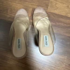 Steve Madden Clear and Tan Block Heels thumbnail 3