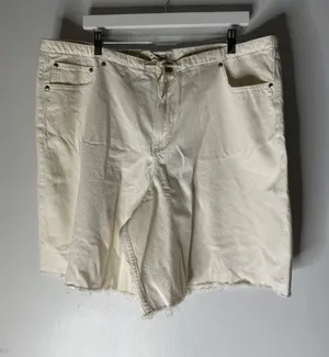 Abercrombie & Fitch curve love Jort mid Rise Jort white raw hem size 34 women thumbnail 1