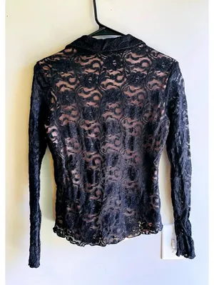 Harlow Black Lace WhimsiGoth Romantic Top Small thumbnail 6