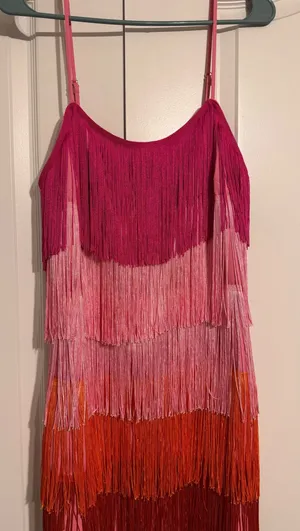 Fringe Dress Pink Size M thumbnail 1