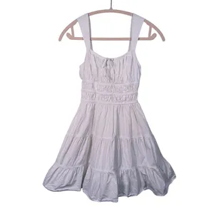 Sunday Best Martine Tiered Cotton Poplin Mini Dress XXS White Coquette Cottage thumbnail 2