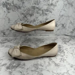 Valentino Garavani Bow Ballet Flats Size 38.5/7.5 Blush Pink Nude Nubuck Leather thumbnail 2