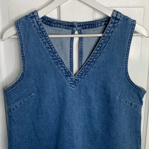 Asos Sleeveless V-neck Jumper Tunic Raw Hem Dress W-936 Sz 10 thumbnail 2