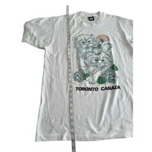 Vintage Toronto Canada Cat Graphic T-Shirt XL Screen Stars Best White Cat Lovers thumbnail 7