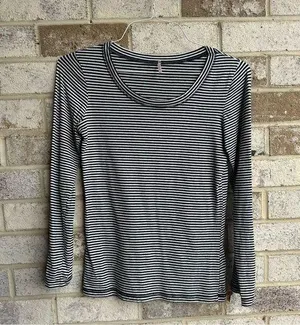 Free with any order stripped long sleeve Gray thumbnail 1