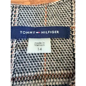 Tommy Hilfiger Glen Plaid Faux Leather Trim Sheath Dress Brown Orange Size 14 thumbnail 7