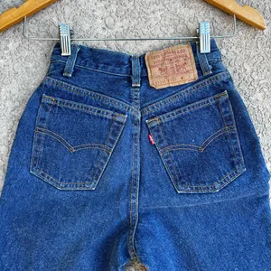 Vintage Levi’s 501 Women’s Size 1 Black Suede Front Panels 80s Button Fly USA thumbnail 5