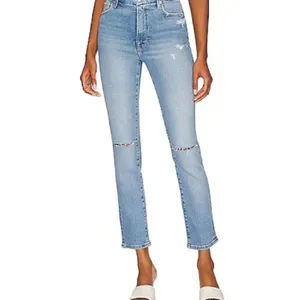Good American Good Classic Straight Leg Jeans with Knee Slits Indigo123 Size 6 thumbnail 2
