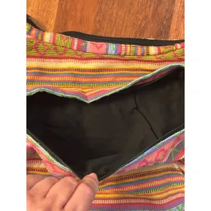 Antik Kraft Bohemian-Style Hobo Shoulder Bag Woven Colorful Pattern Black Strap thumbnail 6