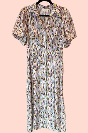 NWT Melloday Puff Sleeve Patterned Dress Size Small thumbnail 3