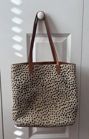 MADEWELL The Medium Transport Tote Leopard Calf Hair Distressed thumbnail 1