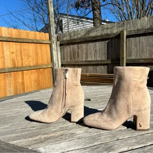 SAM EDELMAN Womens Beige Heel Fawn Toe Block Heel‎ Leather Booties size 5 thumbnail 4