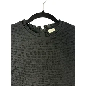 Aritzia Wilfred Tempest Blouse Black Smocked Sheer Sleeve Crop Top Size S thumbnail 7