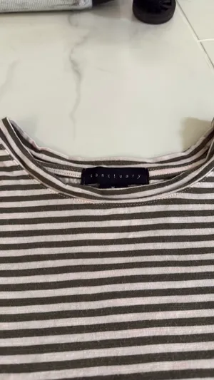 Sanctuary Green and white striped tee thumbnail 2
