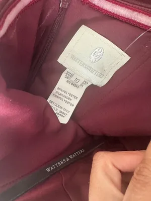 WATTERS & WATTERS Iliana Wine Crepe Stretch Gown Style 6807 Size 10 NEW with tag thumbnail 7